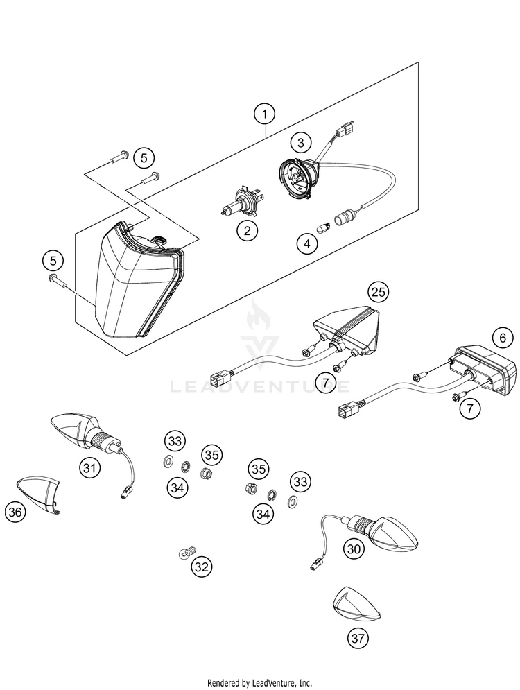 Lighting System 500 EXC-F SIX DAYS Chassis - 2021 Schematic