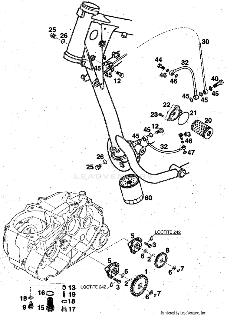 Lubricating System 620 RXC-E Engine - 1997 Schematic