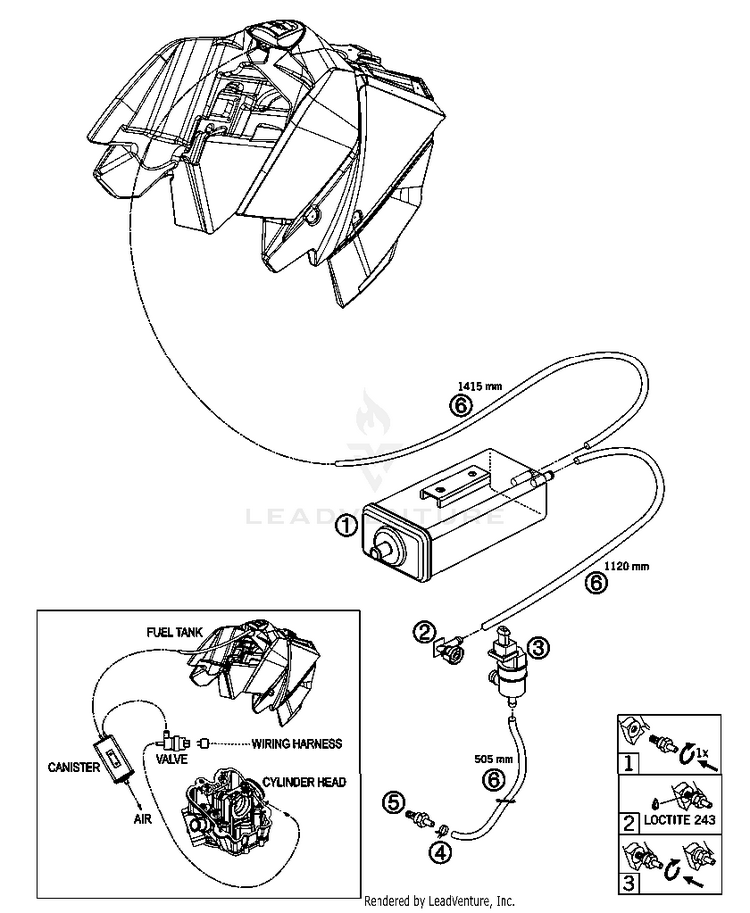 Evaporative Canister 690 Supermoto Orange Chassis - 2007 Schematic