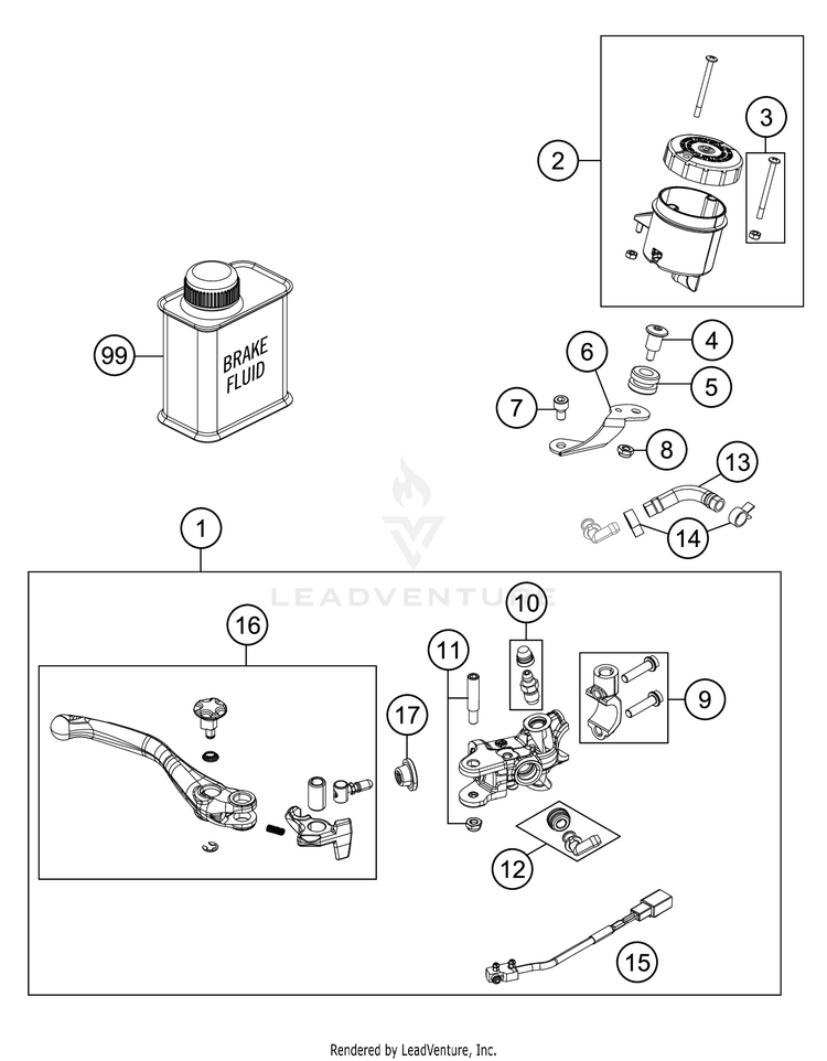 Front Brake Control 1290 SUPER ADVENTURE R CHASSIS - 2019 Schematic