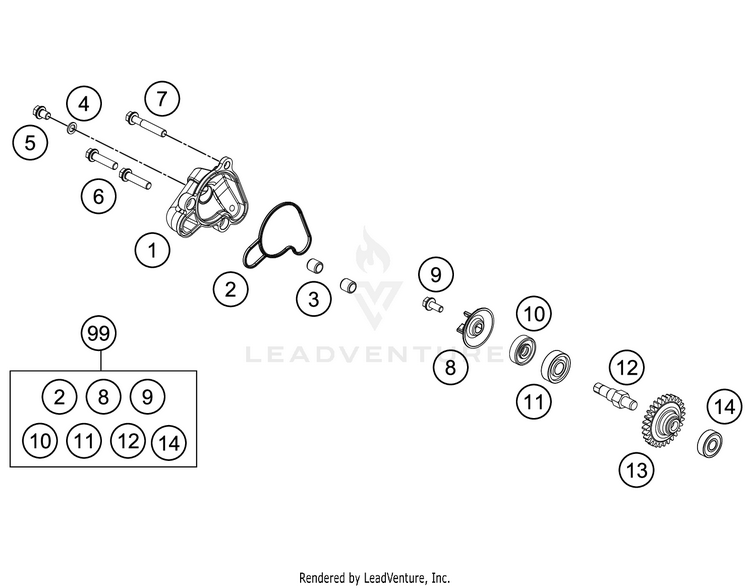 Water Pump 50 SX Engine - 2021 Schematic