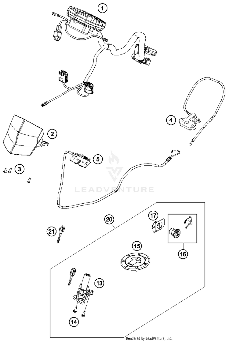 Instruments / Lock System RC 390 CUP USA Chassis - 2016 Schematic