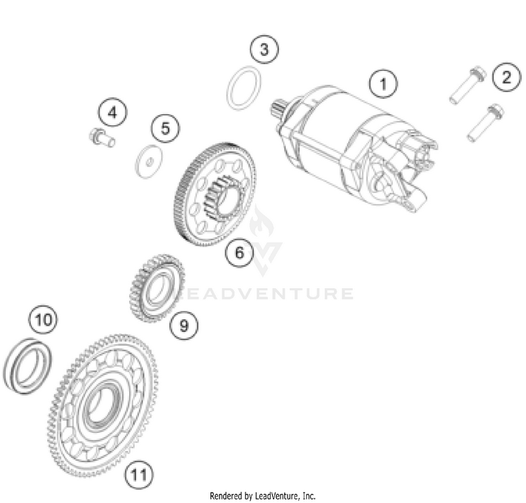 Electric Starter 500 EXC US SL ENGINE - 2025 Schematic