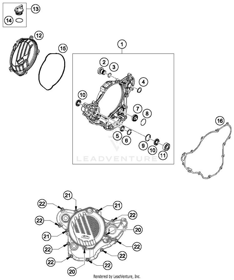 Clutch Cover 350 EXC-F ENGINE - 2019 Schematic