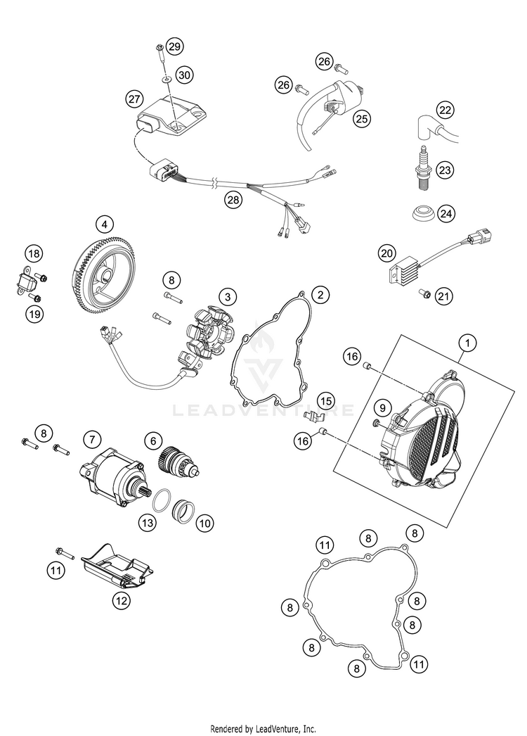 Ignition System 250 XC ENGINE - 2018 Schematic