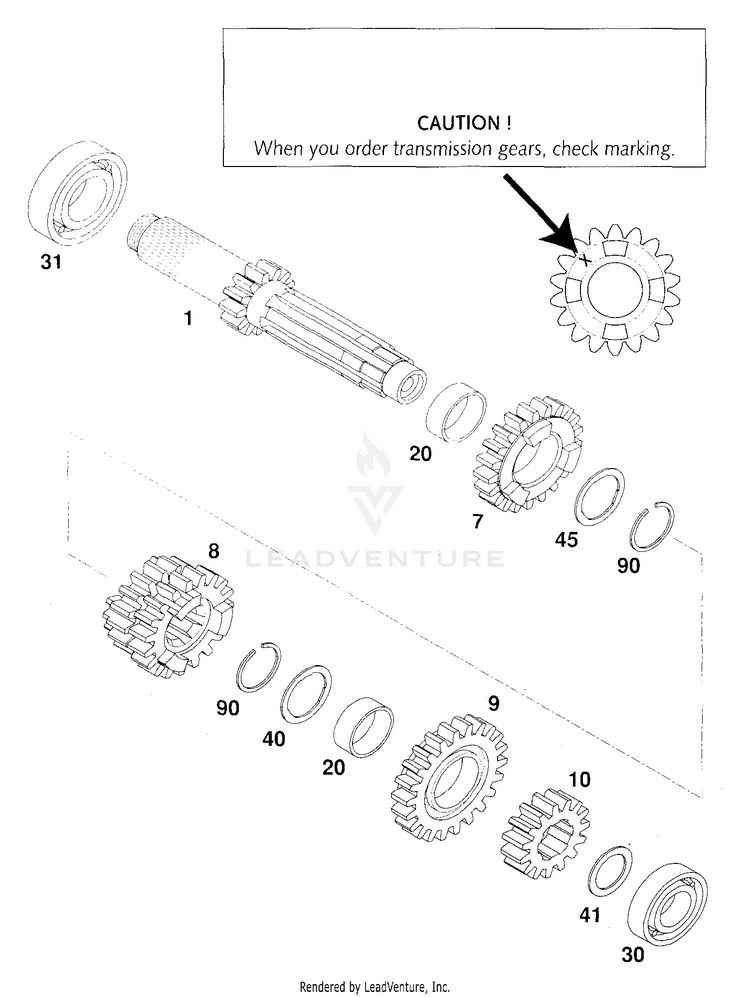 Transmission I 125 EXC Engine - 2000 Schematic