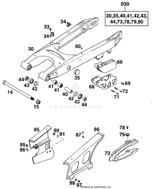 Swingarm, Chain Guard Schematic