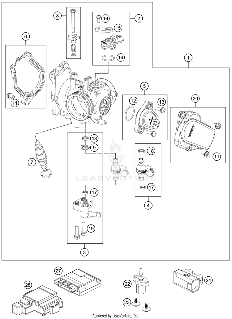 Throttle Body 450 SX-F FACTORY EDITION ENGINE - 2019 Schematic