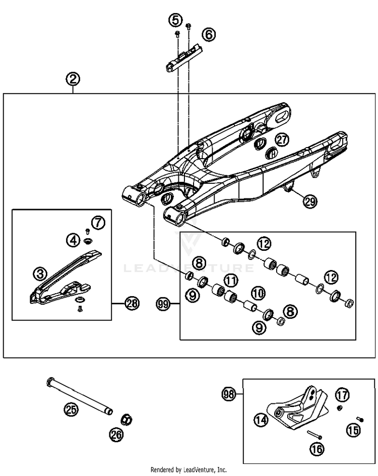 Swing Arm 150 XC USA Chassis - 2013 Schematic