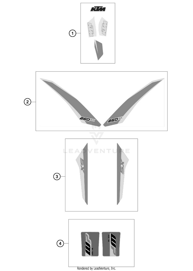 Decal 250 SX CHASSIS - 2017 Schematic