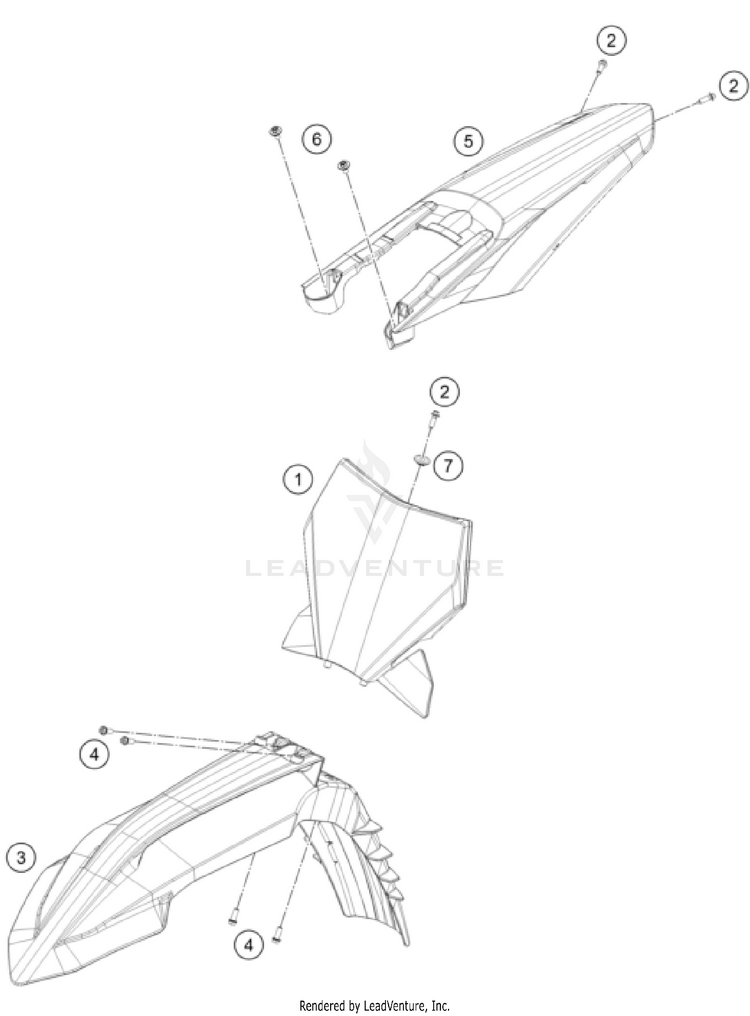 Mask, Fenders 250 XC CHASSIS - 2025 Schematic