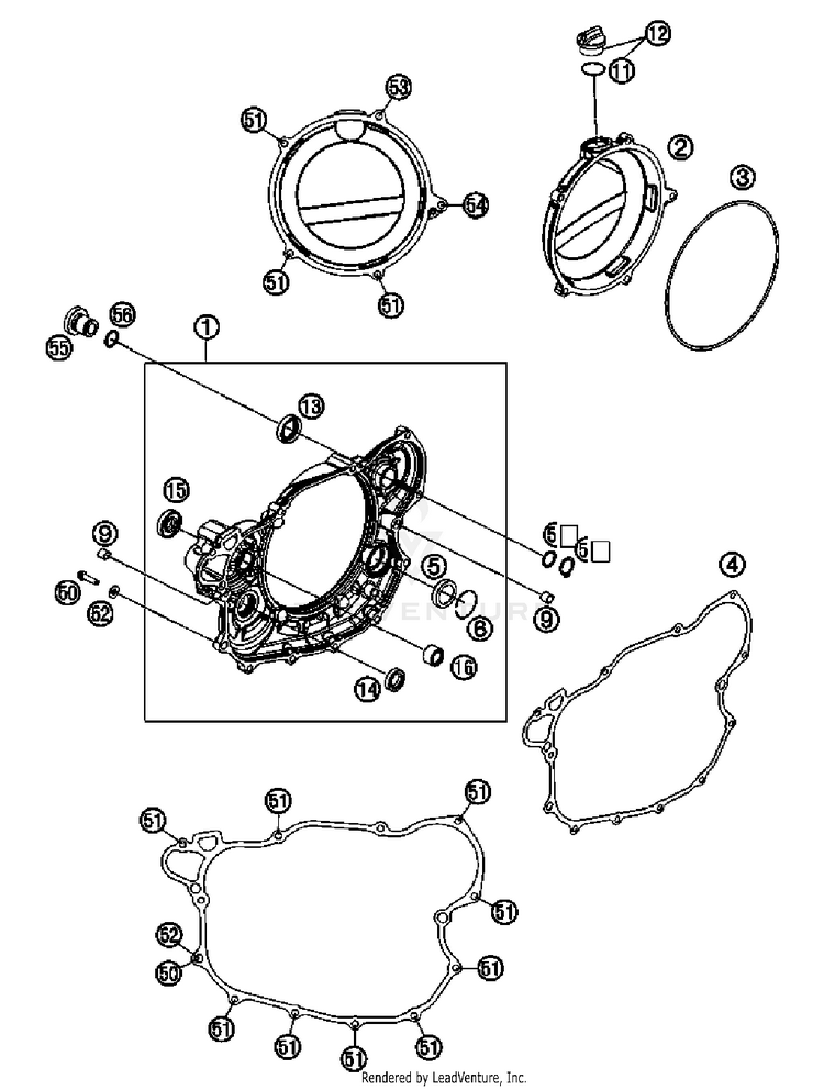 Clutch Cover 450 SX-F FACT. REPL. USA Engine - 2012 Schematic