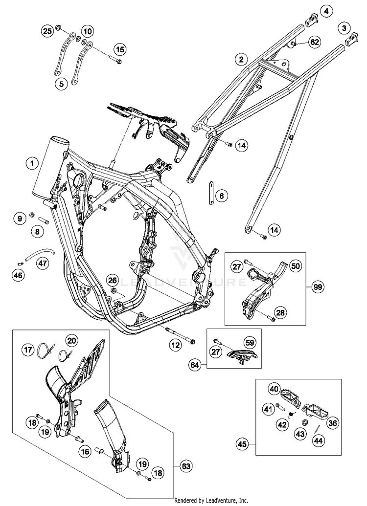 Frame 350 XCFW SIXDAYS Chassis - 2015 Schematic