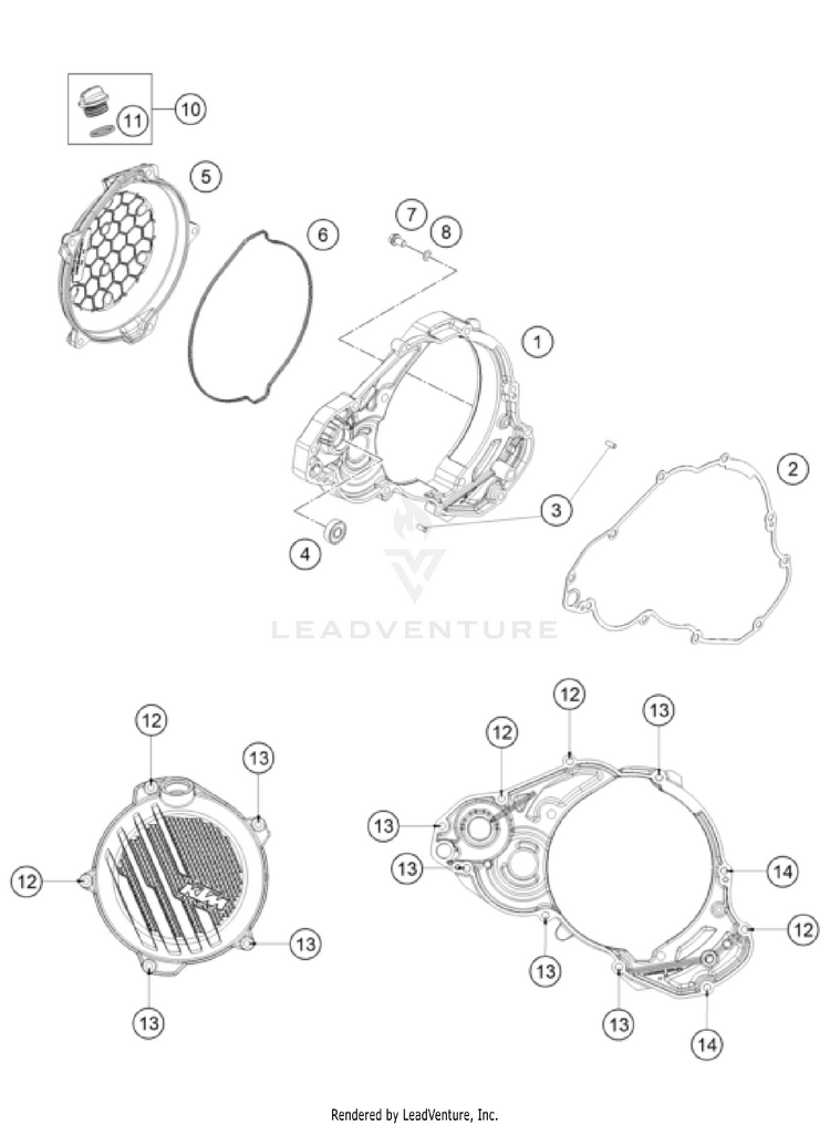 Clutch Cover 300 XC ENGINE - 2025 Schematic