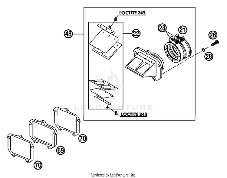 Reed Valve Case 200 XC Engine - 2007 Schematic