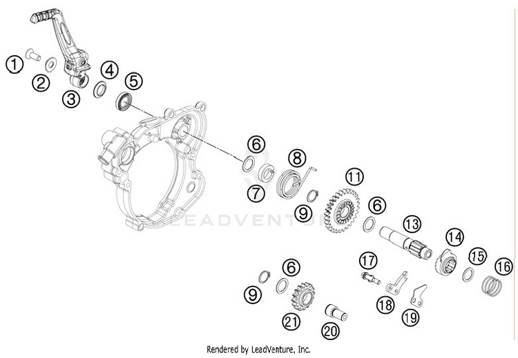 Kick Starter 65 SX Engine - 2012 Schematic