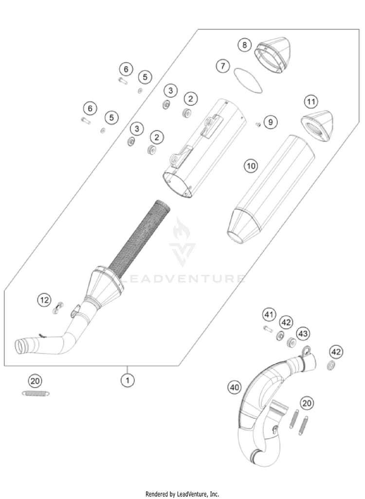 Exhaust System 450 SX-F CHASSIS - 2024 Schematic