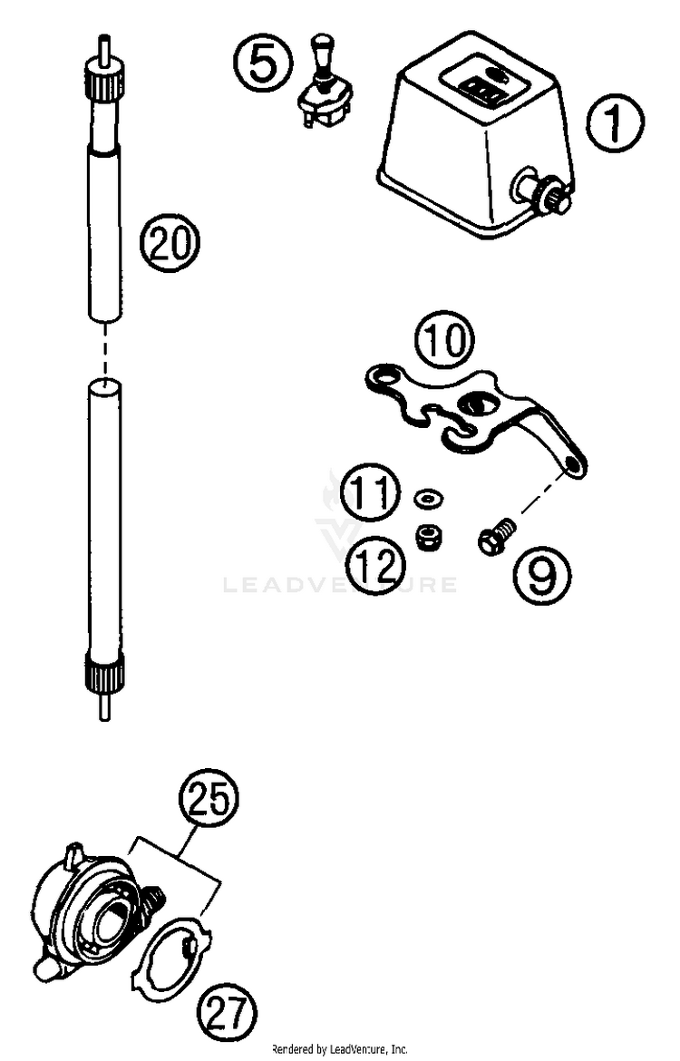 Speedometer Odometer 125 SX Chassis - 2002 Schematic