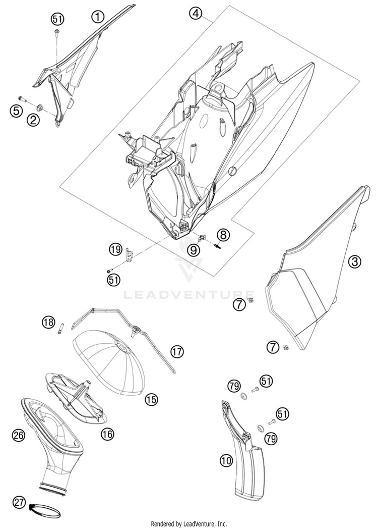 Air Filter 300 XC Chassis - 2011 Schematic