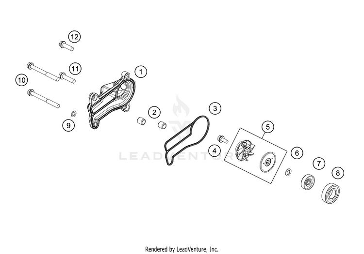 Water Pump 250 XC ENGINE - 2018 Schematic