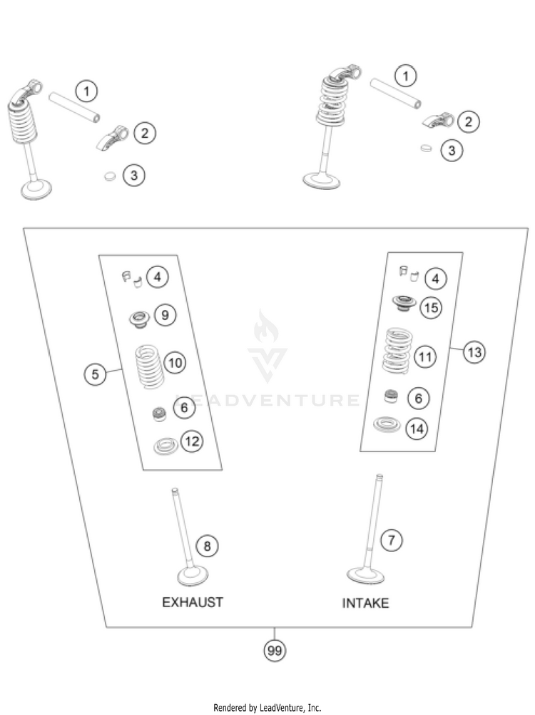Valve Drive 250 SX-F Engine - 2022 Schematic