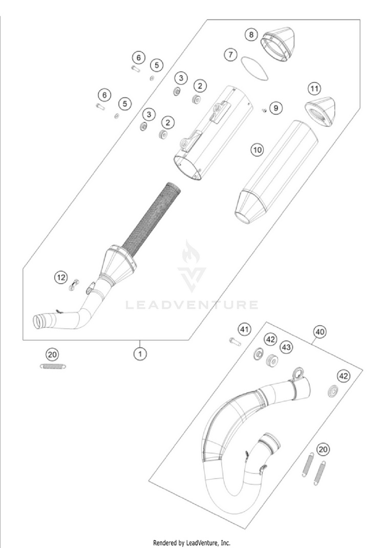 Exhaust System 350 SX-F CHASSIS - 2026 Schematic
