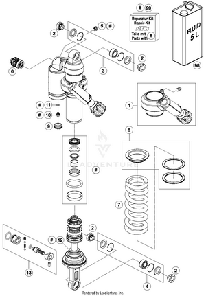 Monoshock Disassembled Schematic