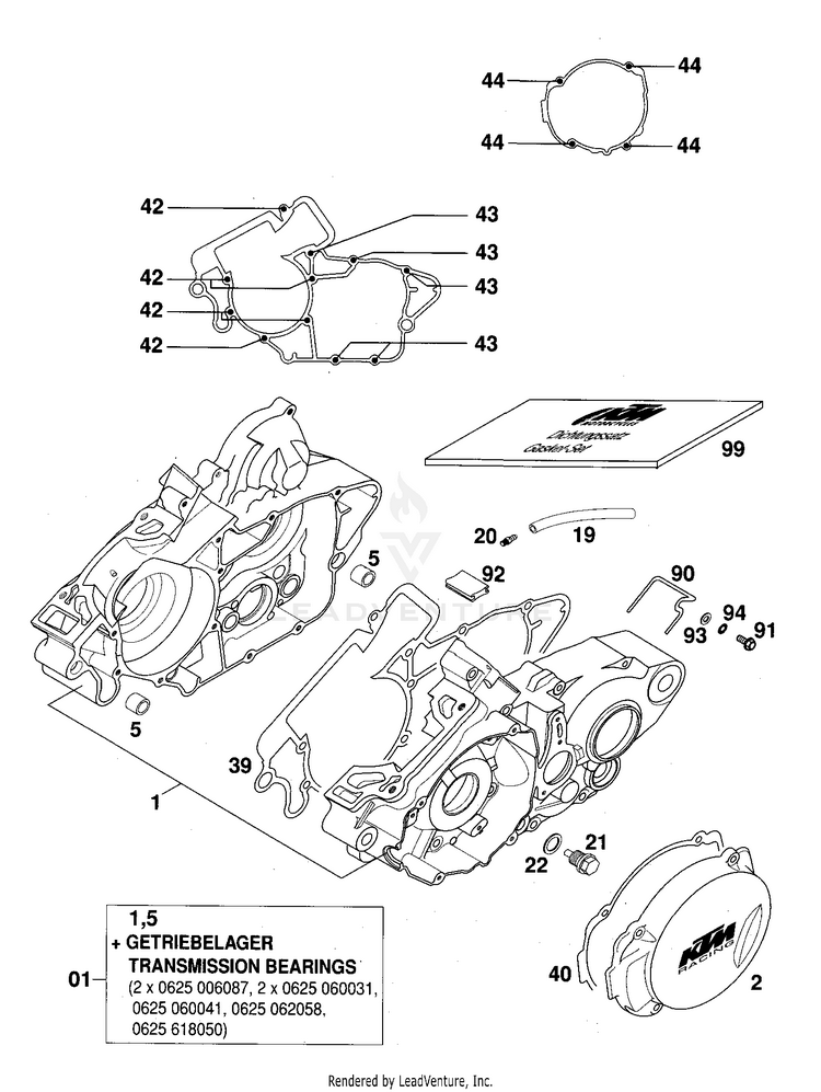 Engine Case 125 EXC Engine - 2000 Schematic