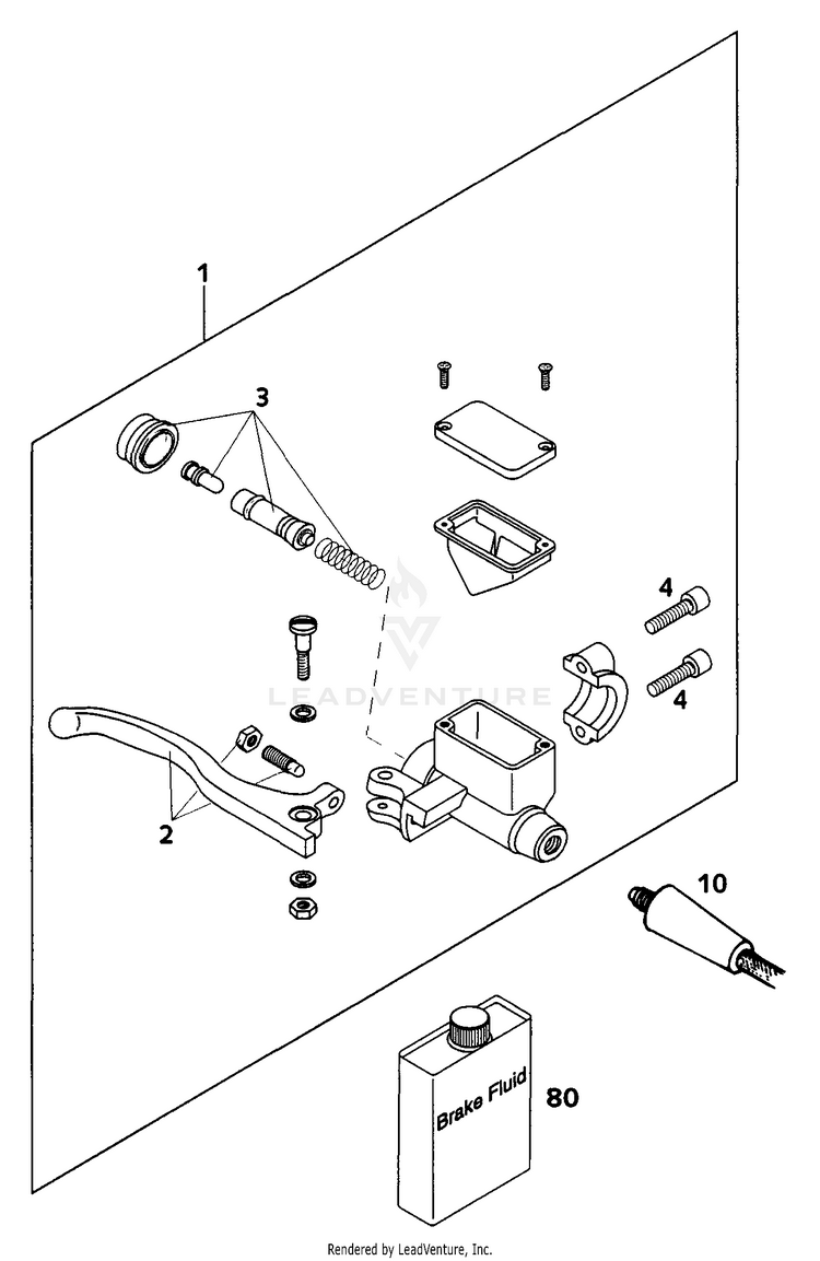 Hand Brake Cylinder 65 SX Chassis - 2000 Schematic