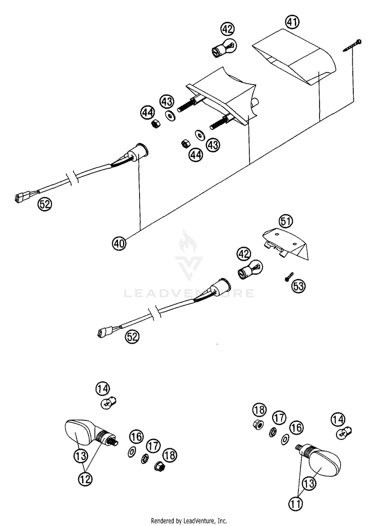 Flasher, Rear Light 200 EXC Chassis - 2003 Schematic
