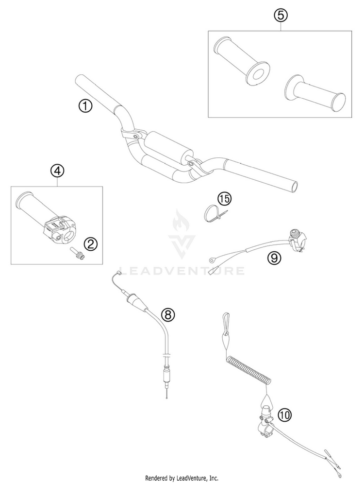 Handlebar, Controls 50 SX Mini Chassis - 2011 Schematic