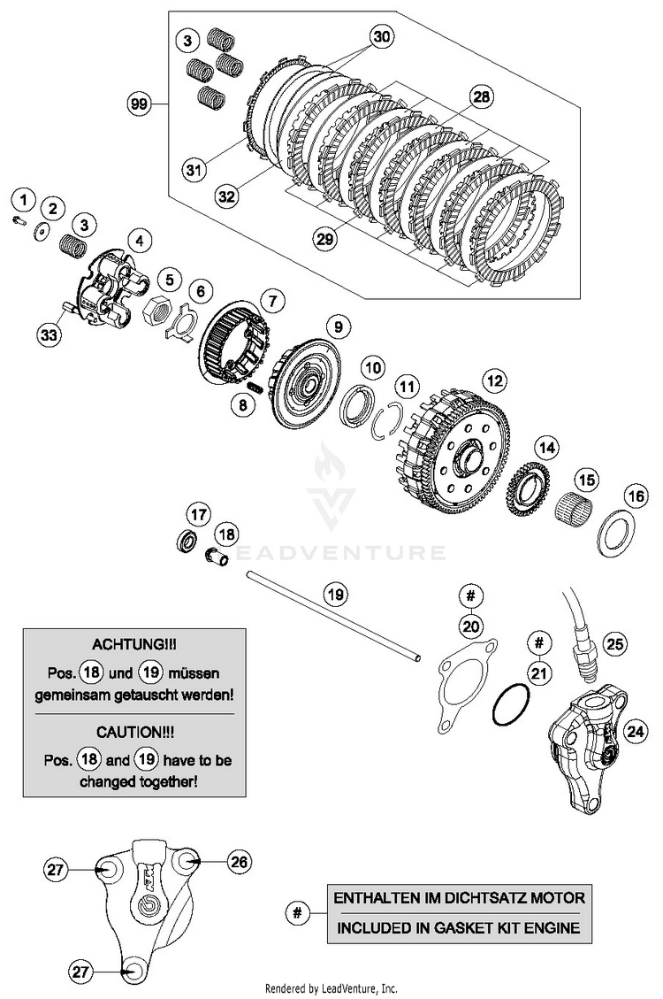 Clutch 690 DUKE WHITE Engine - 2016 Schematic