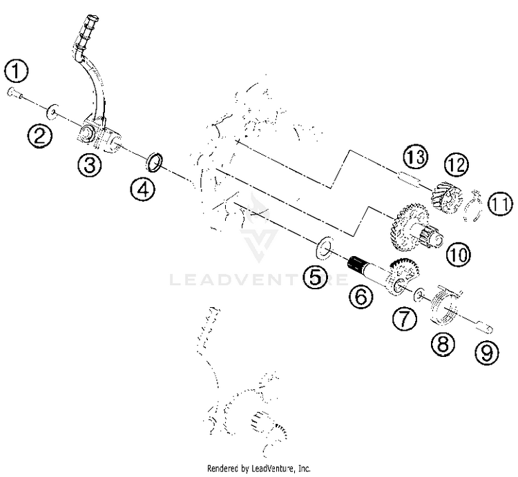Kick Starter 50 SX Mini Engine - 2013 Schematic