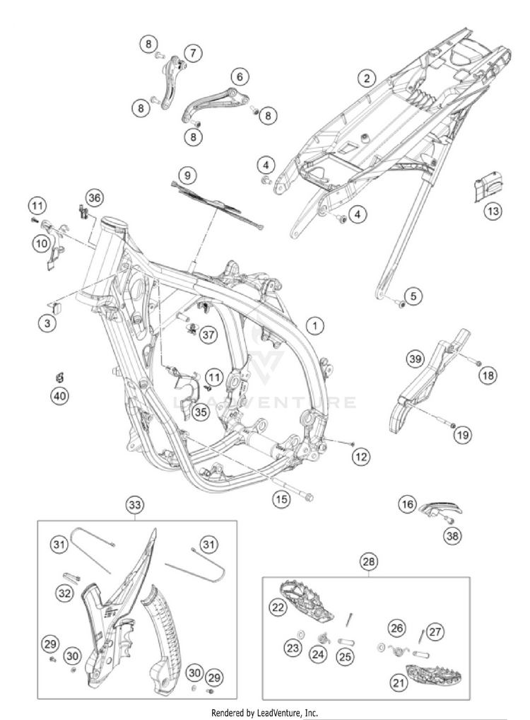 Rahmen 300 XC-W FACTORY EDITION CHASSIS - 2025 Schematic