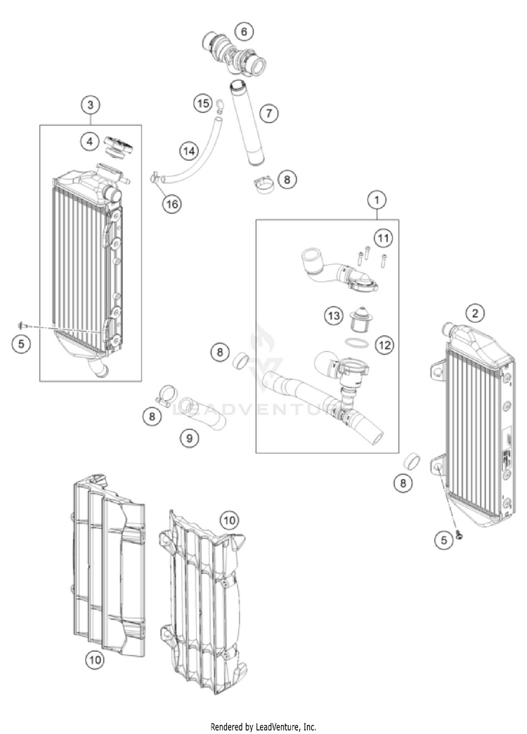 Cooling System 300 XC TPI Engine - 2022 Schematic