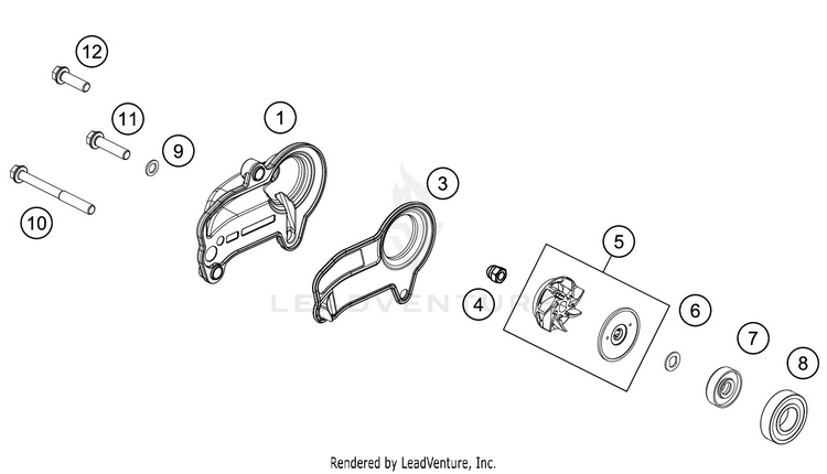 Water Pump 300 XC-W TPI ENGINE - 2020 Schematic