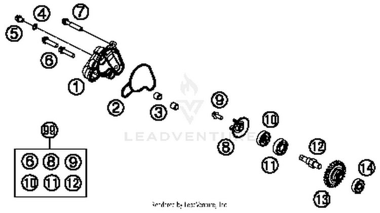Water Pump 50 SX MINI Engine - 2015 Schematic