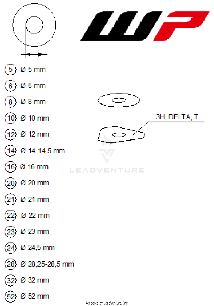 Wp Shims For Setting 350 EXC-F ENGINE - 2026 Schematic