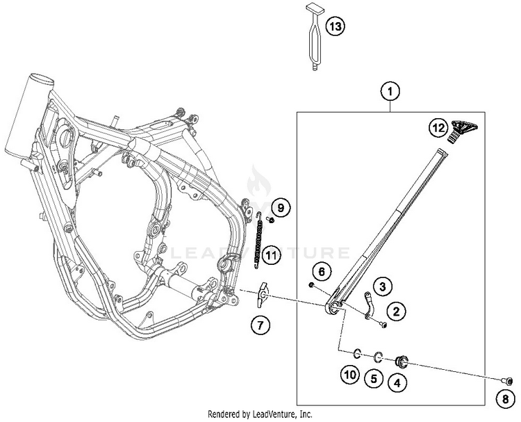 Side / Center Stand 250 XC-W TPI CHASSIS - 2019 Schematic