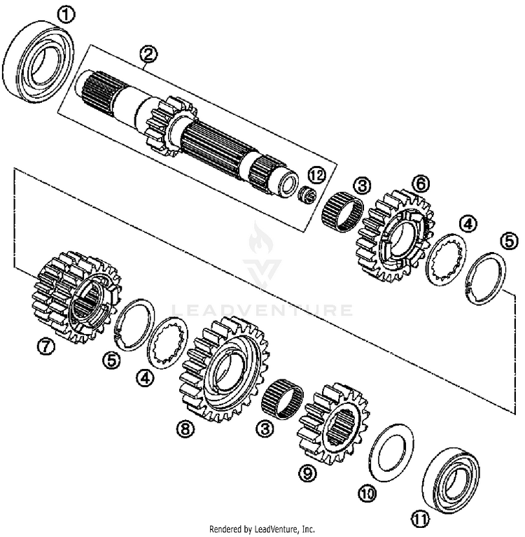 Transmission I - Main Shaft 690 Duke Engine - 2008 Schematic