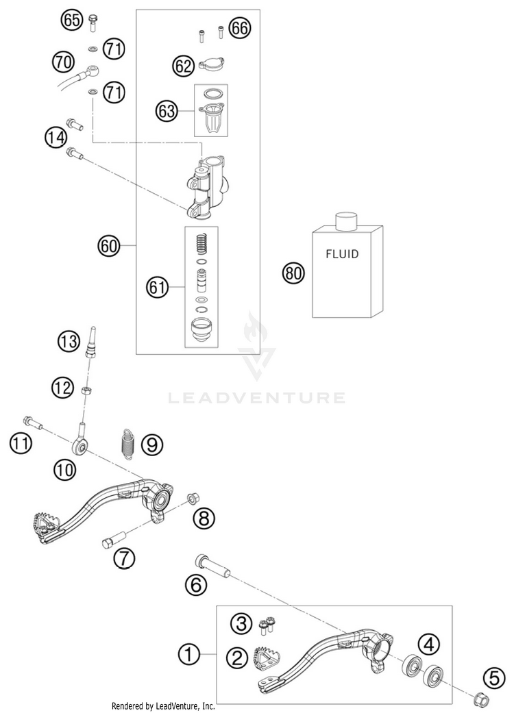 Rear Break Control 65 SX Chassis - 2011 Schematic