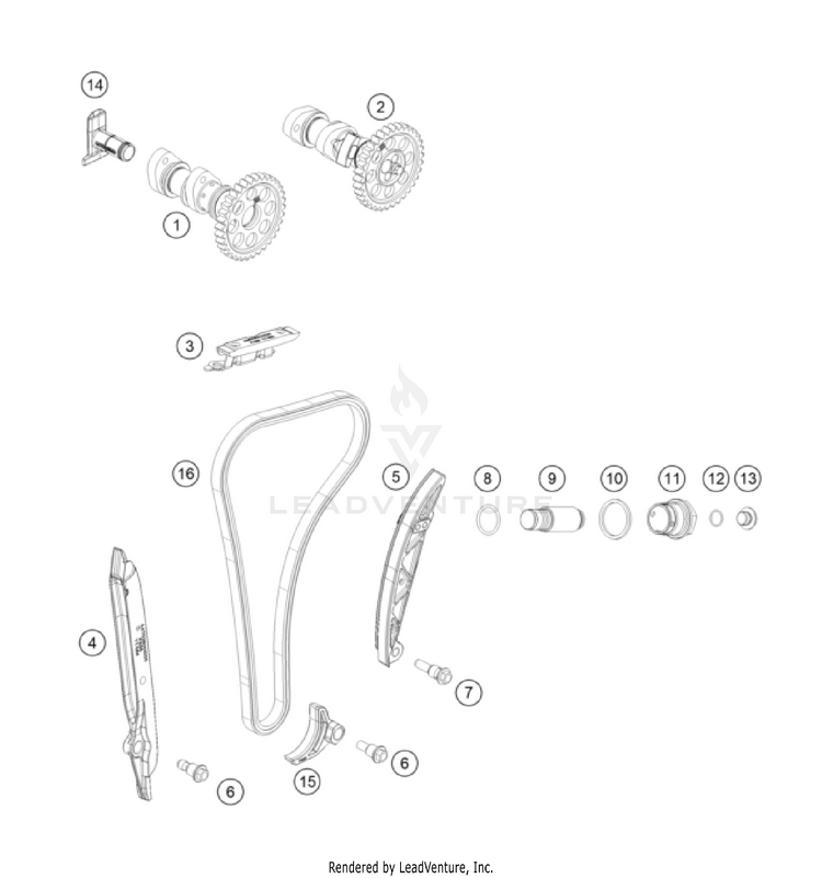Timing Drive 350 SX-F Engine - 2023 Schematic