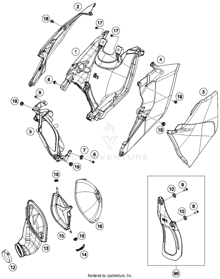 Air Filter 150 SX Chassis - 2016 Schematic