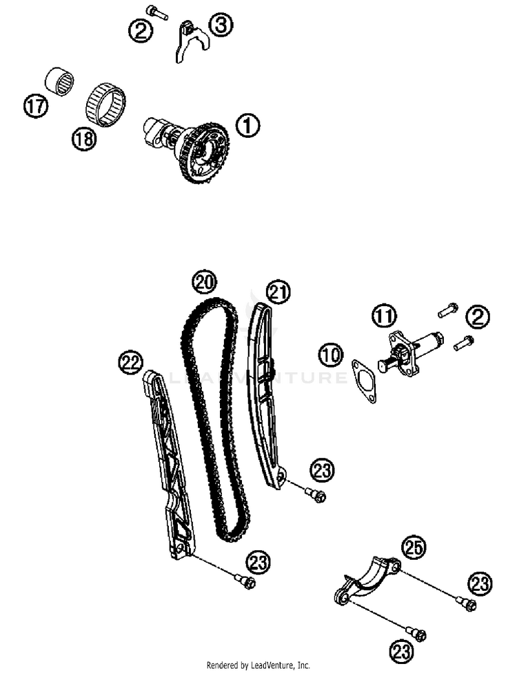 Timing Drive 450 SX-F FACT. REPL. USA Engine - 2012 Schematic