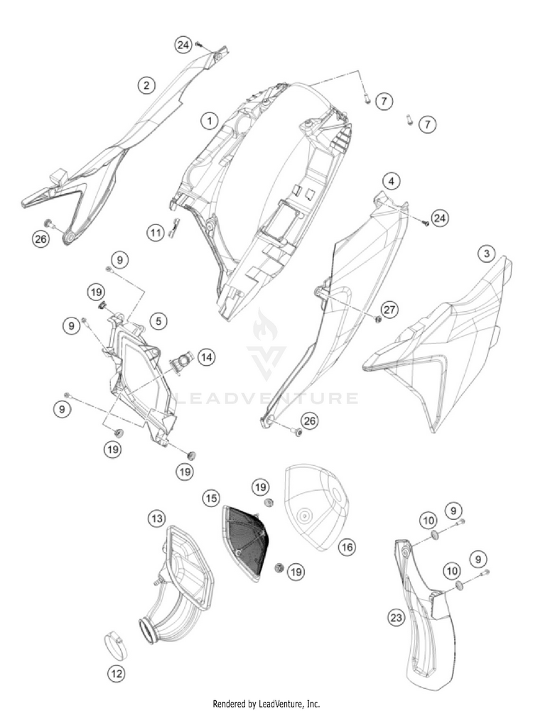 Air Filter 125 SX CHASSIS - 2026 Schematic