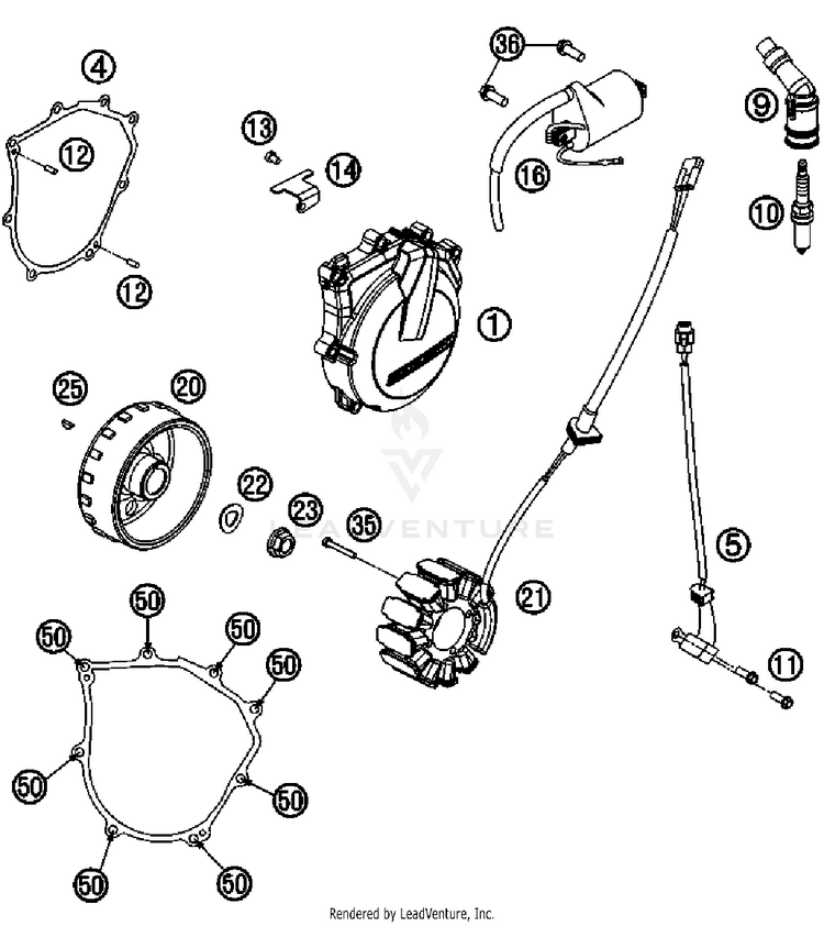 Ignition System 450 SX-F FACT. REPL. USA Engine - 2012 Schematic