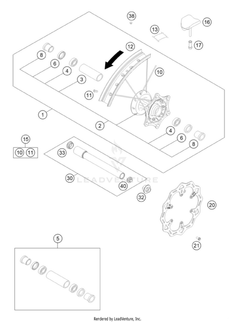 Front Wheel 250 XC-W 2026 CHASSIS - 2026 Schematic
