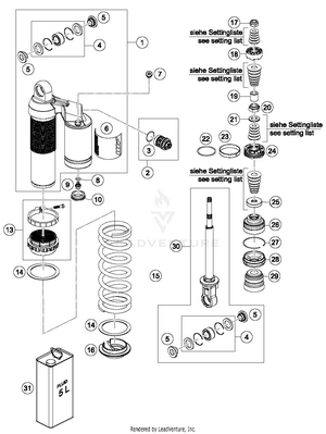 Shock Absorber Dissassembled Schematic
