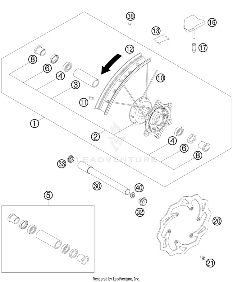 Front Wheel 150 SX Chassis - 2011 Schematic