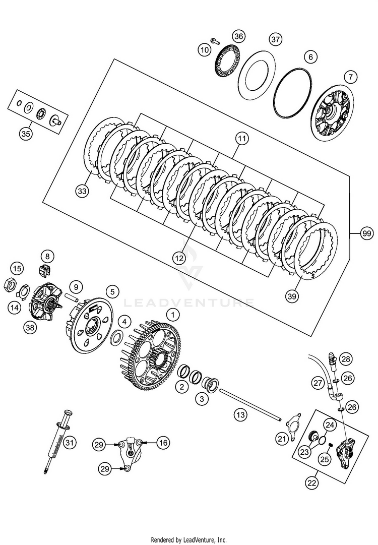 Clutch 450 EXC-F ENGINE - 2019 Schematic